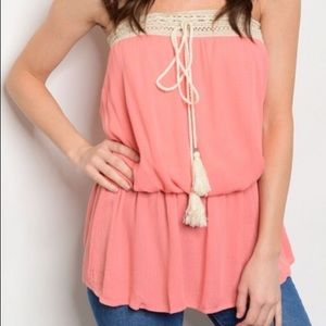 Coral tassel top